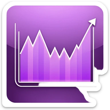 A glowing purple hologram of a line chart sticker