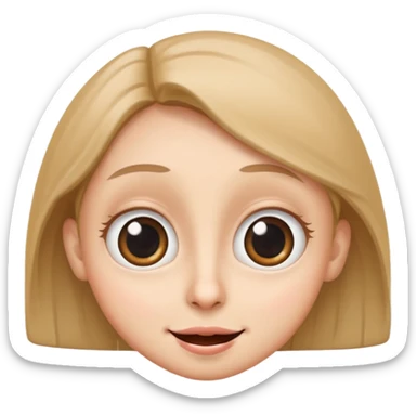 Funny caricature style cartoon, big eyes, happy face sticker