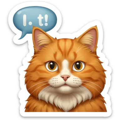 cat with speech bubble saying  i hate it here sticker
