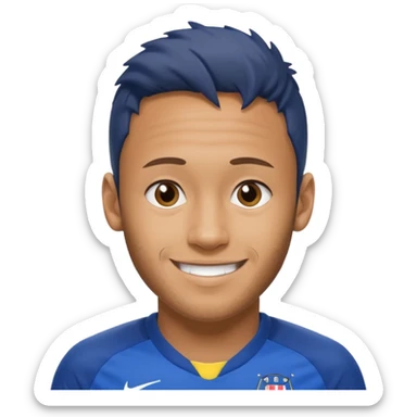 Neymar in blue soccer cloth, smile  sticker