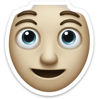 Take the original Nenuphar emoji Of Apple and add just two eyes  sticker