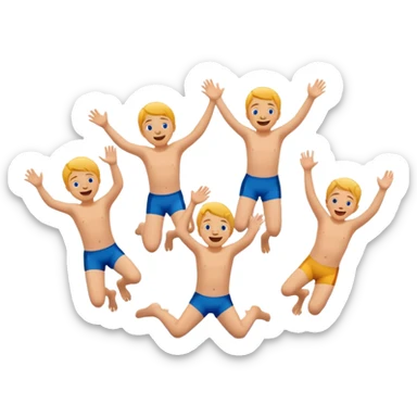 Kids doing a belly flop in to the pool  sticker