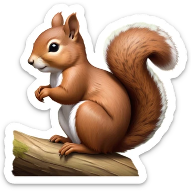 Beautiful and Majestic Squirrel Portrait Emoji, Head and body rendered in serene repose with a gentle, content smile and softly closed eyes, showcasing a delicately textured, bushy-tailed form and perky little ears, Simplified yet exquisitely endearing features, highly detailed, glowing with a soft, drowsy woodland light, high shine, relaxed and utterly enchanting, stylized with an air of timeless forest majesty, soft glowing outline, capturing the essence of a beautiful and majestic squirrel that embodies the pure charm of nature! sticker