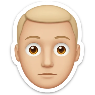 Create a clean emoji-style illustration of a man's face,
round head, simple shapes, flat colors,
keeping the facial features from the reference photo,
emoji style like Apple emojis, white background sticker