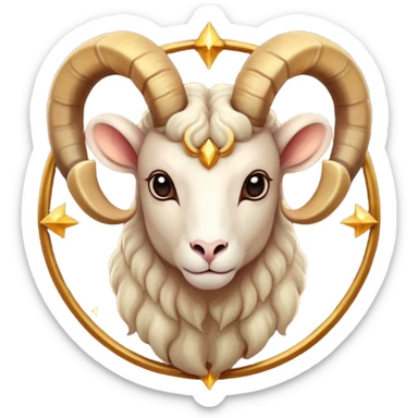 "A digital illustration of the Aries zodiac sign, a majestic ram with glowing horns, incorporating the color #00d9ff prominently in its design, celestial background, mystical and cosmic atmosphere" sticker