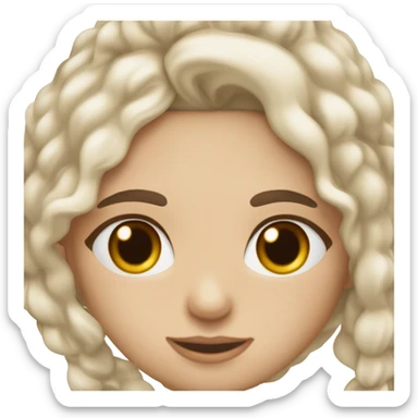 Chica cobriza piel blanca cejas cafés alta boca voluminosa nariz redonda  sticker