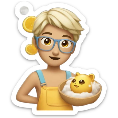 (rana con boina y paleta) sticker