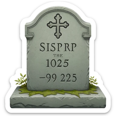 ein Grabstein mit: Hier ruht die SVP 1971 - 2025 sticker