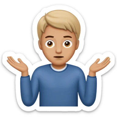 make an emoji of a man shrugging with his 2 hands sticker