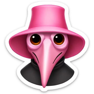 Light pink with red-pink plague doctor  sticker