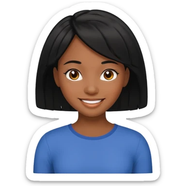  black daughter with black hair emoji sticker