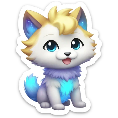 High quality detailed Cute Cool Kawaii stylish Pretty Chibi Fur-Sona Shiny Colorful Sparkly Fakemon Full Body sticker