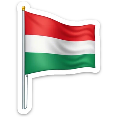 “A flag with a red top, a white stripe in the middle, and a green bottom.” sticker