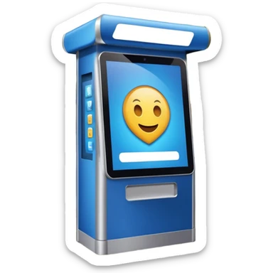 Digital Kiosk + blue interface + public info, Street Advertisements. sticker