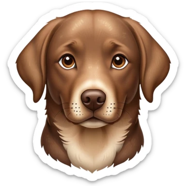 realistic portrait of a brown spotted Labrador retriever, natural lighting, detailed fur texture sticker