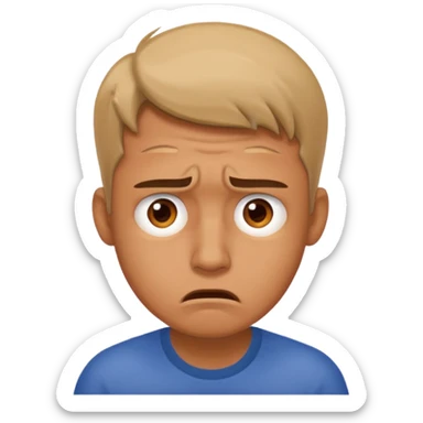 man frustrated by lack of money sticker