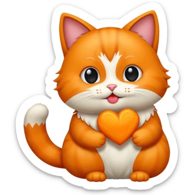 haz que un gato naranja esté lanzando un beso sticker
