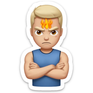 angry with arms crossed sticker