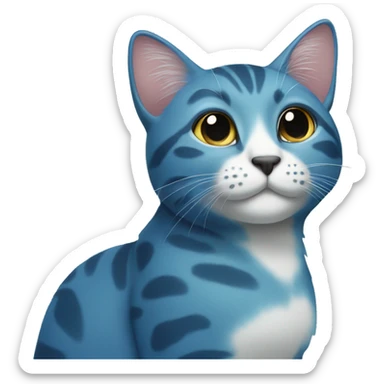 blue hawai cat sticker