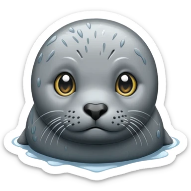 The saddest seal in the rain sticker