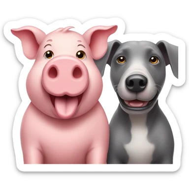 a pig and elephant and dog as best friends sticker