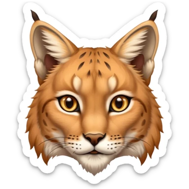 A high-resolution photo-realistic digital illustration of a majestic young lynx, chest upward A high-resolution, photo-realistic digital illustration of a majestic young Eurasian lynx, shown from the chest upward.  sticker