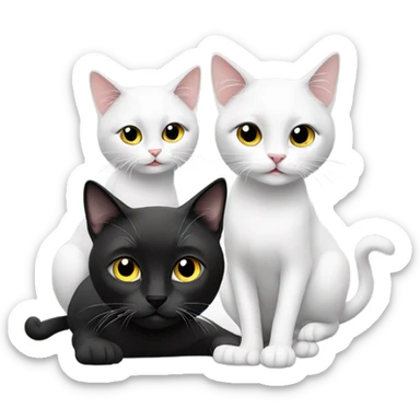 Two black and white cats sticker
