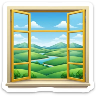 Windows with outdoor view sticker