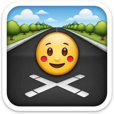 driveway no buildings, clear and recognizable, emoji style sticker
