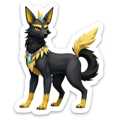 Anubis-Umbreon-Zeraora-Jolteon-Fakémon-hybrid-creature (full body)  sticker