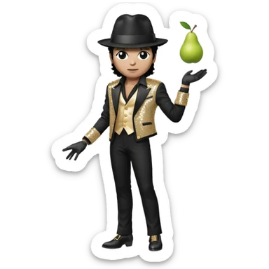 eine birne als micheal jackson verkleidet sticker