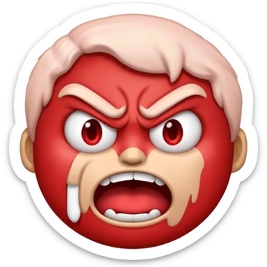 Angry face emoji frothing from the mouth totaly irritated sticker