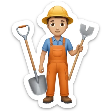 gardener with a shovel sticker
