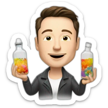 elon musk doing drugs, for educational purposes only, inclusiveness and positive, LGTBQ+ sticker