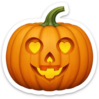 Pumpkin with a heart shape sticker