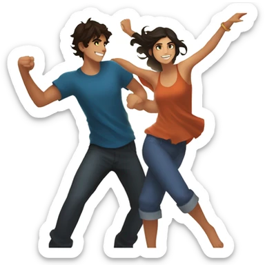 Percy Jackson and Annabeth Chase dancing  sticker
