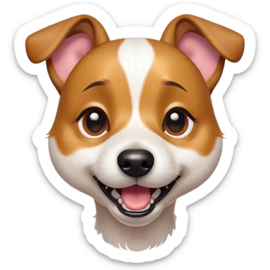 Cinematic Comical Jack Russell Terrier Portrait Emoji, Head tilted dramatically with an exaggeratedly shocked expression, featuring a perky, agile body with wide, comically expressive eyes full of playful disbelief and animated, perked ears, Simplified yet hilariously expressive features, highly detailed, glowing with a slightly sassy glow, high shine, dramatic yet playful, stylized with an air of cheeky canine mischief, soft glowing outline, capturing the essence of a meme-worthy Jack Russell Terrier that looks ready to side-eye its way into viral fame! sticker