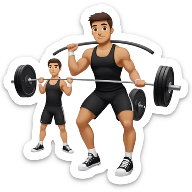 italian guy black clothes white converse shoes clean and jerk exercise sticker