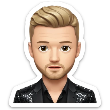 Justin Timberlake from 'N Sync with dark blonde hair, black sequin outfit sticker
