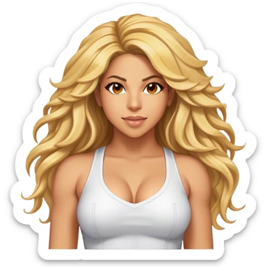 Cinematic Realistic portrait of Shakira, shown as a dynamic pop icon with expressive features and detailed modern attire, illuminated by vibrant, energetic lighting that highlights her global influence sticker