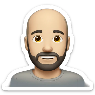 balding white guy with black hair and scruff sticker
