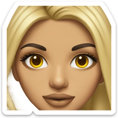 hyper realistic kim kardashian face yellow skin colour sticker