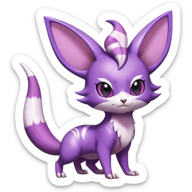 Shiny Furret-Espeon-Noibat-Hybrid (Full body) sticker