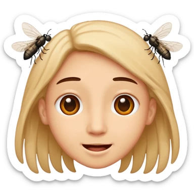 😊🥺 these emojis but with flies around it and its happy sticker