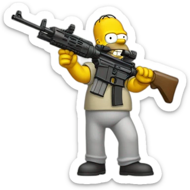 Homer Simpson tirant au fusil sticker
