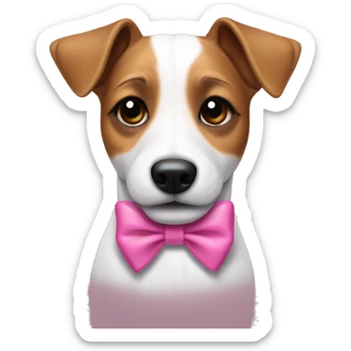 jack russell with a pink bow  sticker