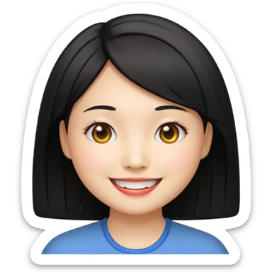 an Asian with a smiley bobbed hair
Woman sticker