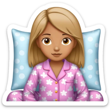 A girl in pjs sticker