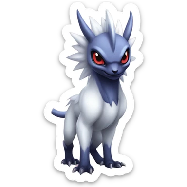 Edgy Cool Kawaii Baby Nargacuga-Absol-Pokémon Full Body Detailed High Quality sticker