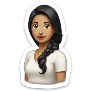 indian-girl-white-top-blackhair sticker